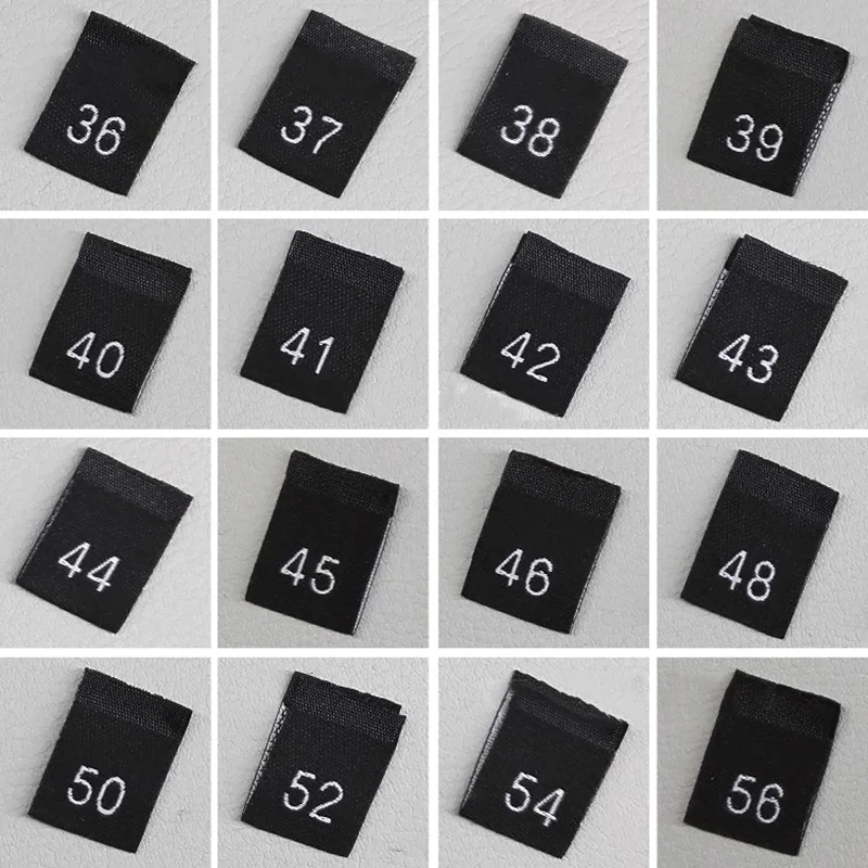 500Pcs Clothing Size Label Number Black Garment Clothes T Shirt Dress Cloth Pants Fabric Label Tag 35*12mm