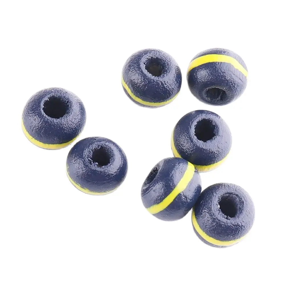 Wood Loose Beads Blue-yellow 7mm Bracelet Necklace Decoration Charm for Jewelry Making Findings DIY Craft Accessories Handmade