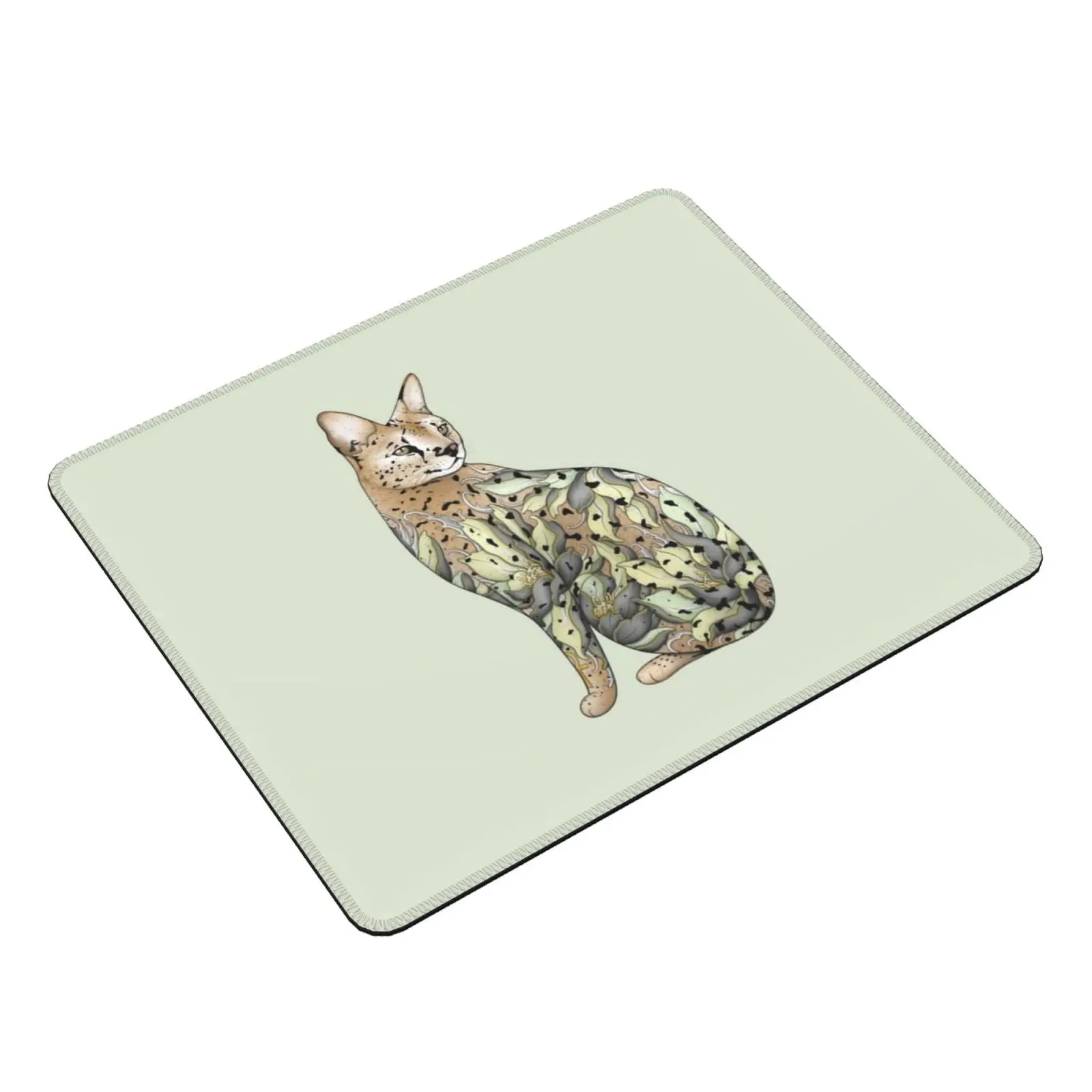 Mouse Pad DIY Print Cat Tattoo Giraffe Cat Arcane Cat Serval Serval