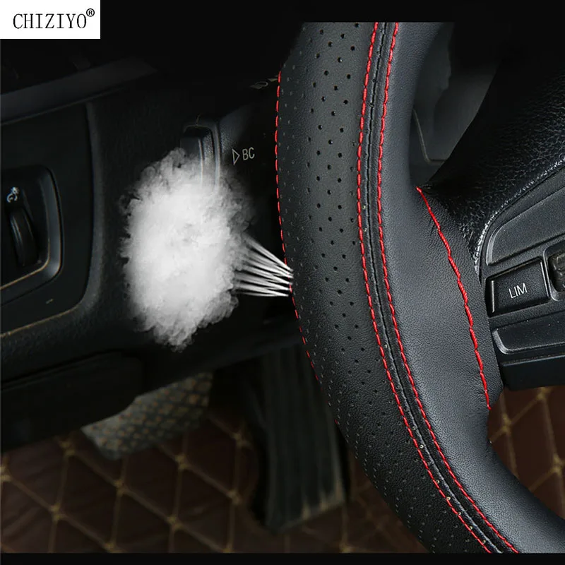 Microfiber Leather Fashion Sports Hand-sewn Steering Wheel Cover DIY Braid Needles Thread Car Grips Four Seasons Applicable