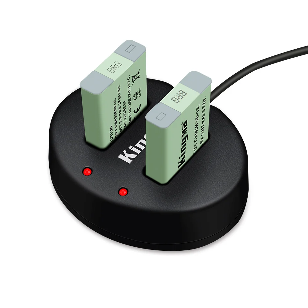 Kingma NB-13Lバッテリー用デュアルusb充電器キヤノンSX720HS SX620 SX730 G7X2 G7X3 G5X G9X G9X2 G1X3 G1マークiii NB13Lバッテリー