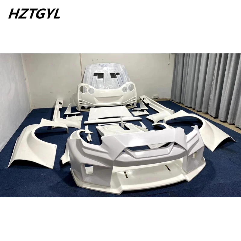 L Style Unpainted FRP Material Front Rear Bumper Spoiler Body Kit For Nissan GTR R35 Car Tuning 2009-2015