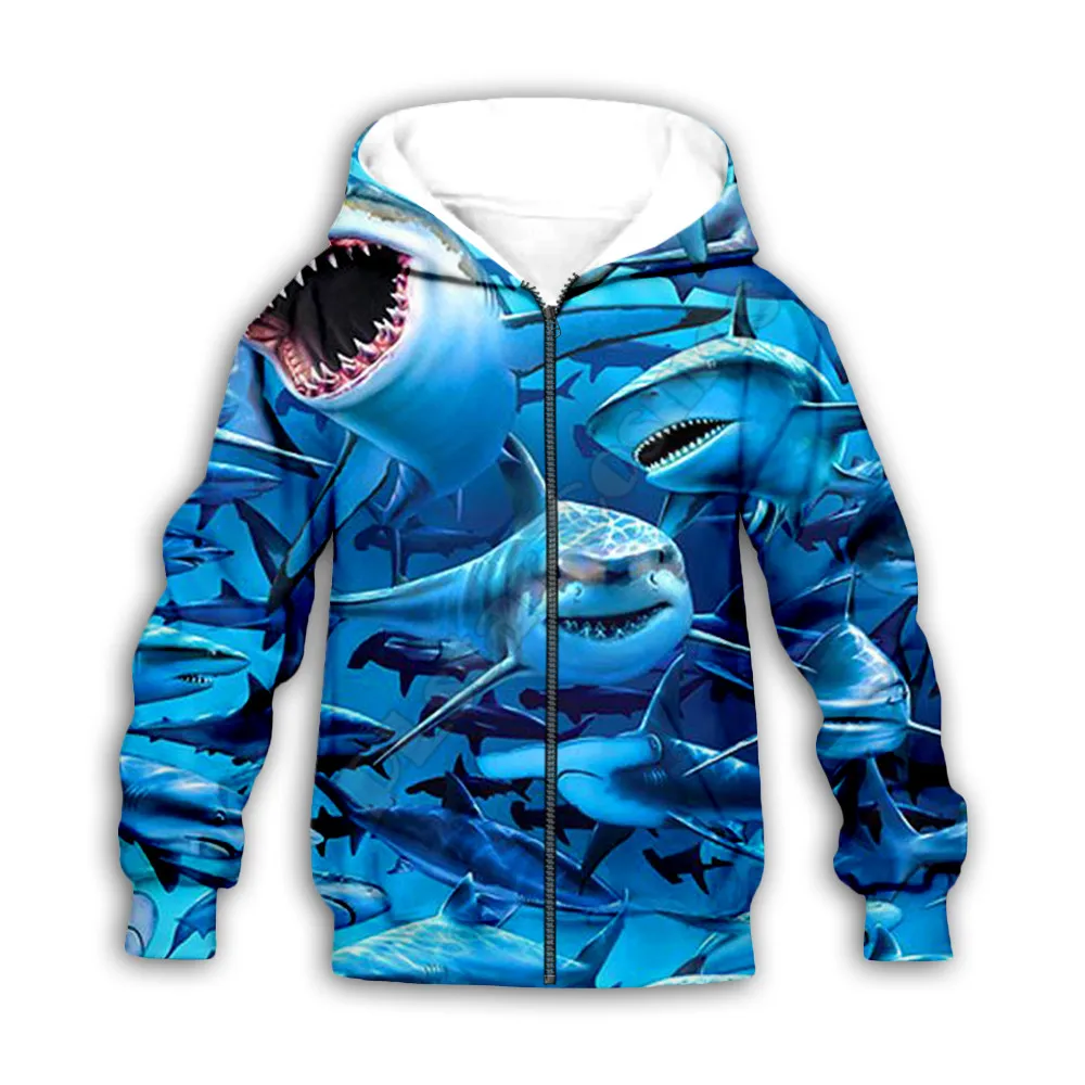 Shark 3d printed Hoodies family suit tshirt zipper Pullover Kids Suit Sweatshirt Tracksuit/Pant Shorts 01