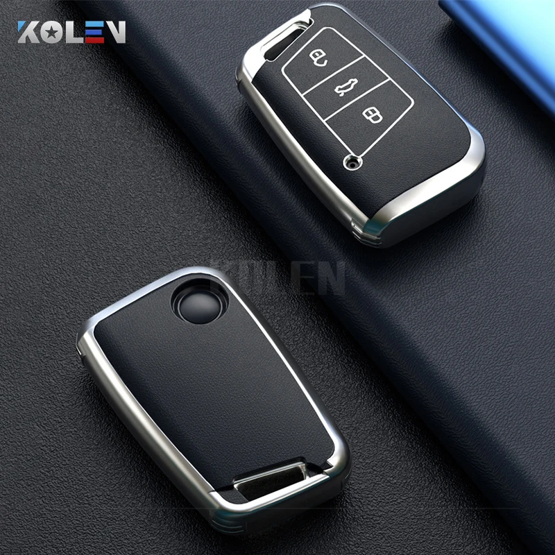 Tpu Leather Car Key Case Cover Protector Fob For VW Volkswagen Passat B8 Magotan Golf For Skoda Kodiaq Superb A7 Accessories - Image 5