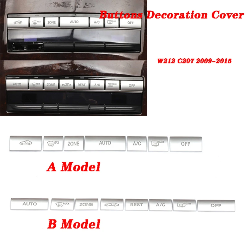 Pulsanti del climatizzatore della Console dell'automobile rivestimento decorativo della copertura per Benz classe E W212 C207 2009-2015 accessori interni