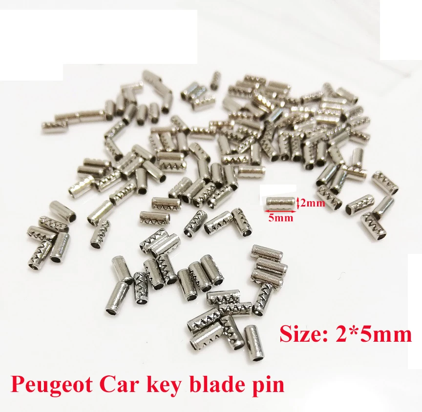 Keychannel 100Pcs/200Pcs 2*5MM Key Pin For Peugeot Car Key Blade Fixing Pin Car Key Remote Key Blade Strong Iron and Steel Pin