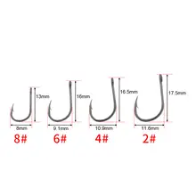 50 High Carbon Steel Fishing Hooks #5