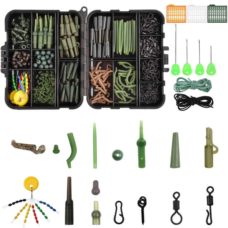 

Carp fishing accessories Kit Matte carp swivels Soft Anti tangle sleeve carp fishing connector terminal fishing carp tackle