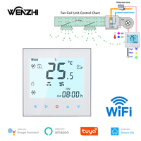 Wifi Air Conditioning Thermostat Fan Coil Unit Digital Temperature Conditioner Controller 220V Tuya Smart Life Alexa Google Home