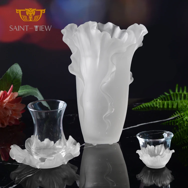 SAINT-VIEW White Clear Restaurants Coffee Tea Unique Modern Poppy Cups Set