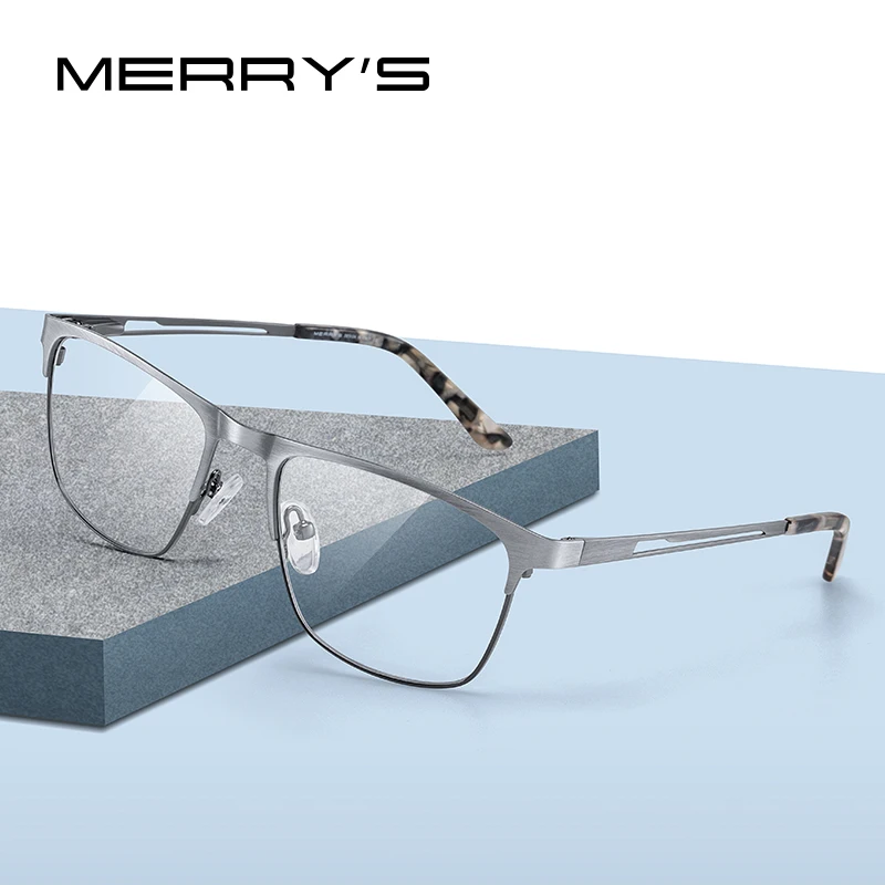 MERRYS DESIGN Men Classic Titanium Alloy Optical Glasses Frame Women Ultralight Square Myopia Prescription Eyeglasses S2281