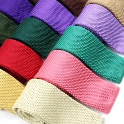 Cravates classiques de loisirs pour hommes, cravates tissées épaisses, cravates de la présidence, tricot coloré, mince, rose, vert, violet, solide, nouveau style