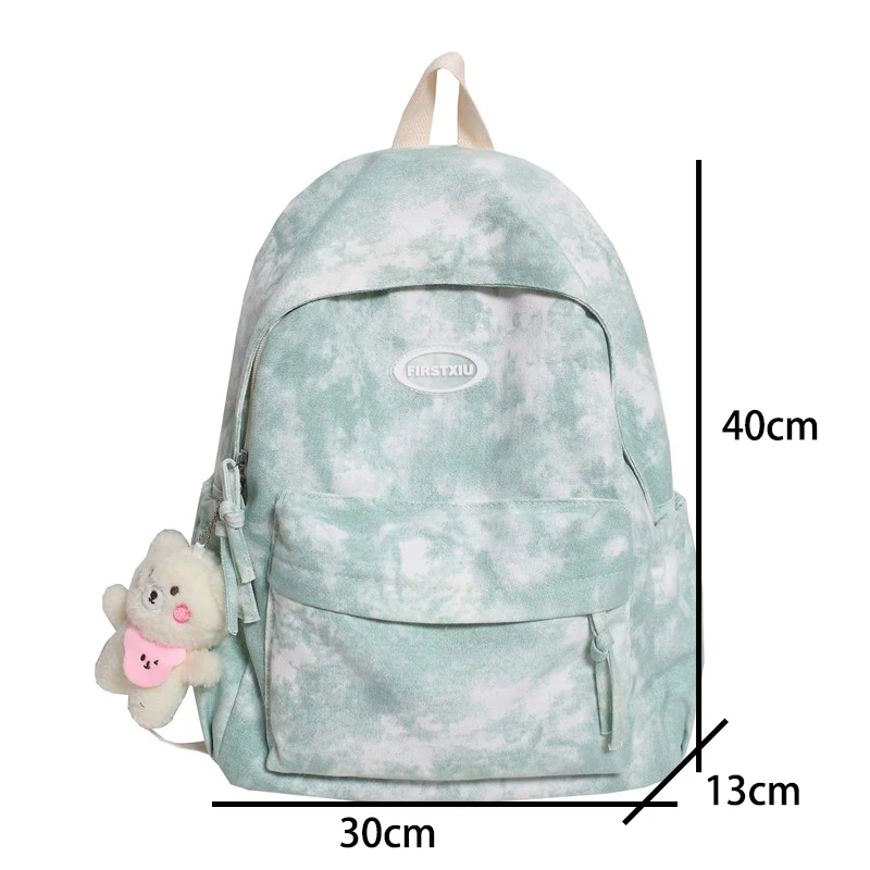 Mochila De diseño teñido Simple para mujer, morral escolar Kawaii de nailon para chica adolescente, morral de viaje