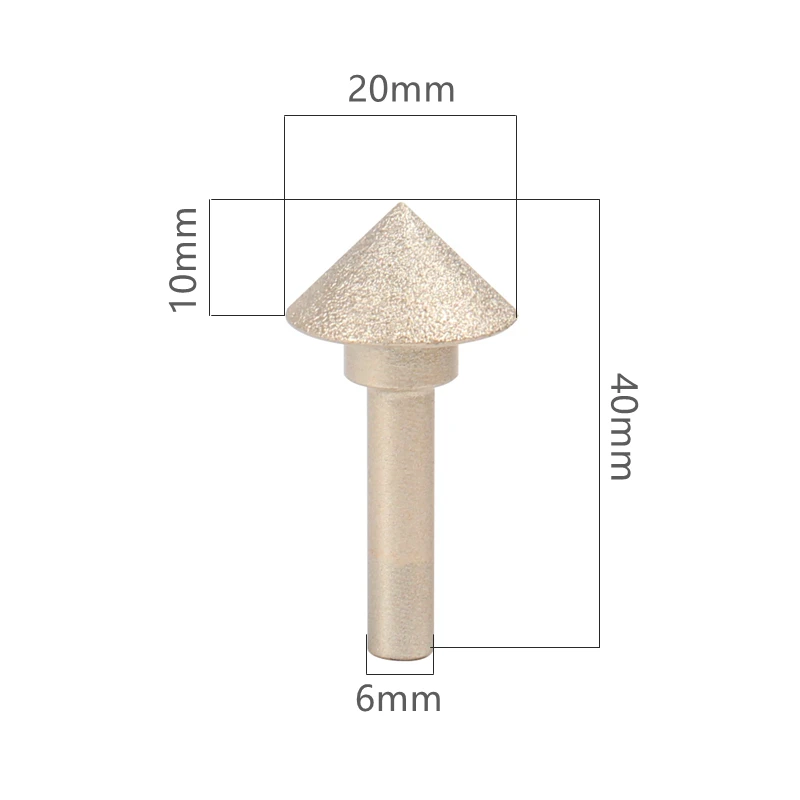 Versery 20-60mm 90-Grad-Vakuumbeschichteter Diamant-Fallmesser-Fräser für Fliesen, Marmor, Granit, Quarzstein – Detail 17