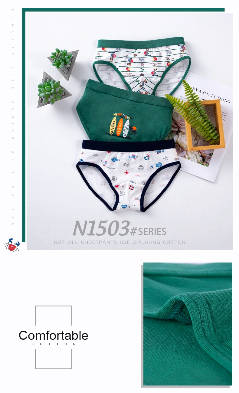 3Pcs Hohe Qualität Jungen Unterwäsche Cartoon Bären Shorts Weiche Baumwolle Unterhose Kinder Teenager Gestreiften Höschen Für Kinder 4-15Y – Detail 20
