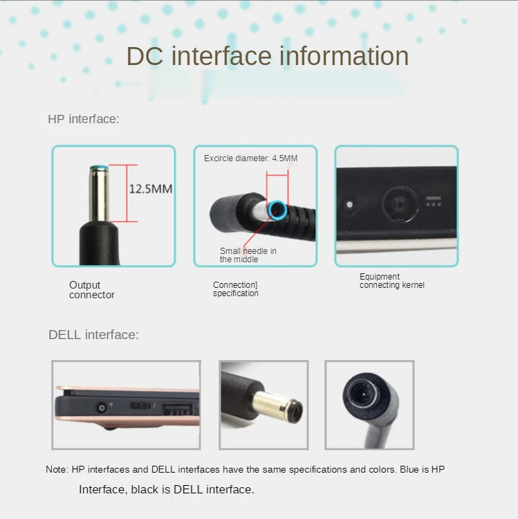 Pd Induction Line Is Suitable for HP Small Round Mouth Dell 4.5*3.0 To Type C Laptop HP-DELL Notebook PD Power Supply PD4.5*3.0