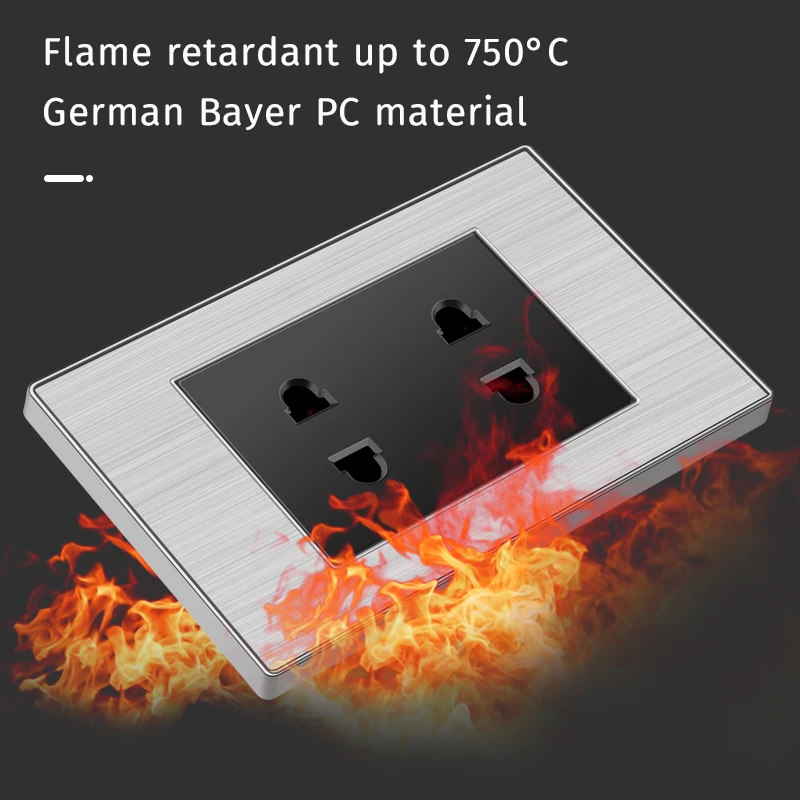 KAMANNI Stainless Steel US/Australia Type 118 Wall Light Switch Panel, Free Combination Of Function Key Frames