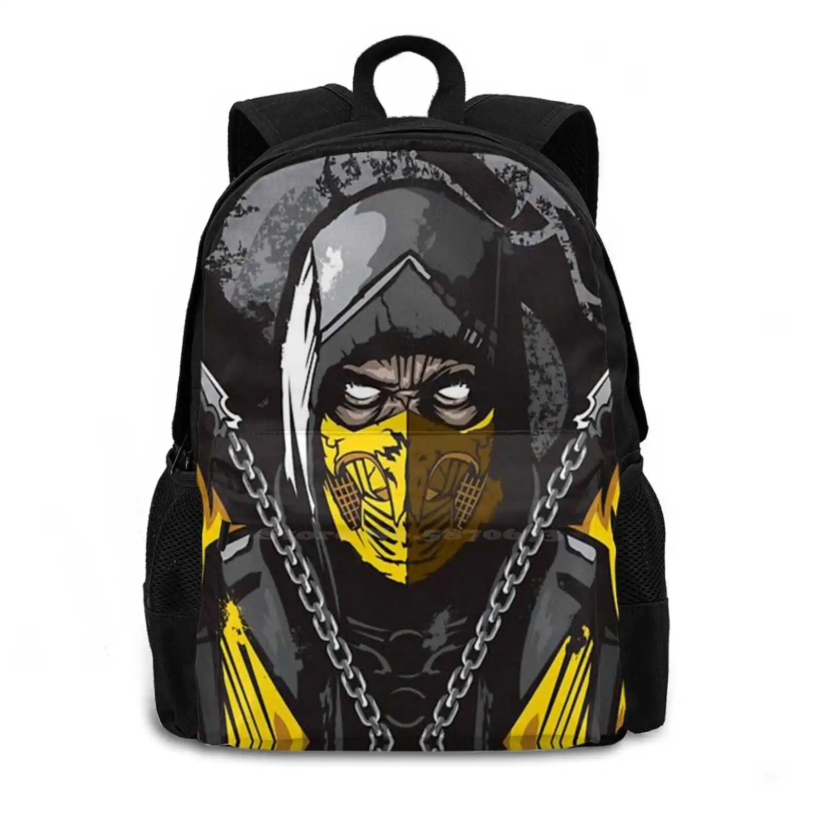 Mortal Kombat Scorpion White Eyes 237D Print Design Backpack Student Bag Mortal Kombat Mortalkombat Scorpion