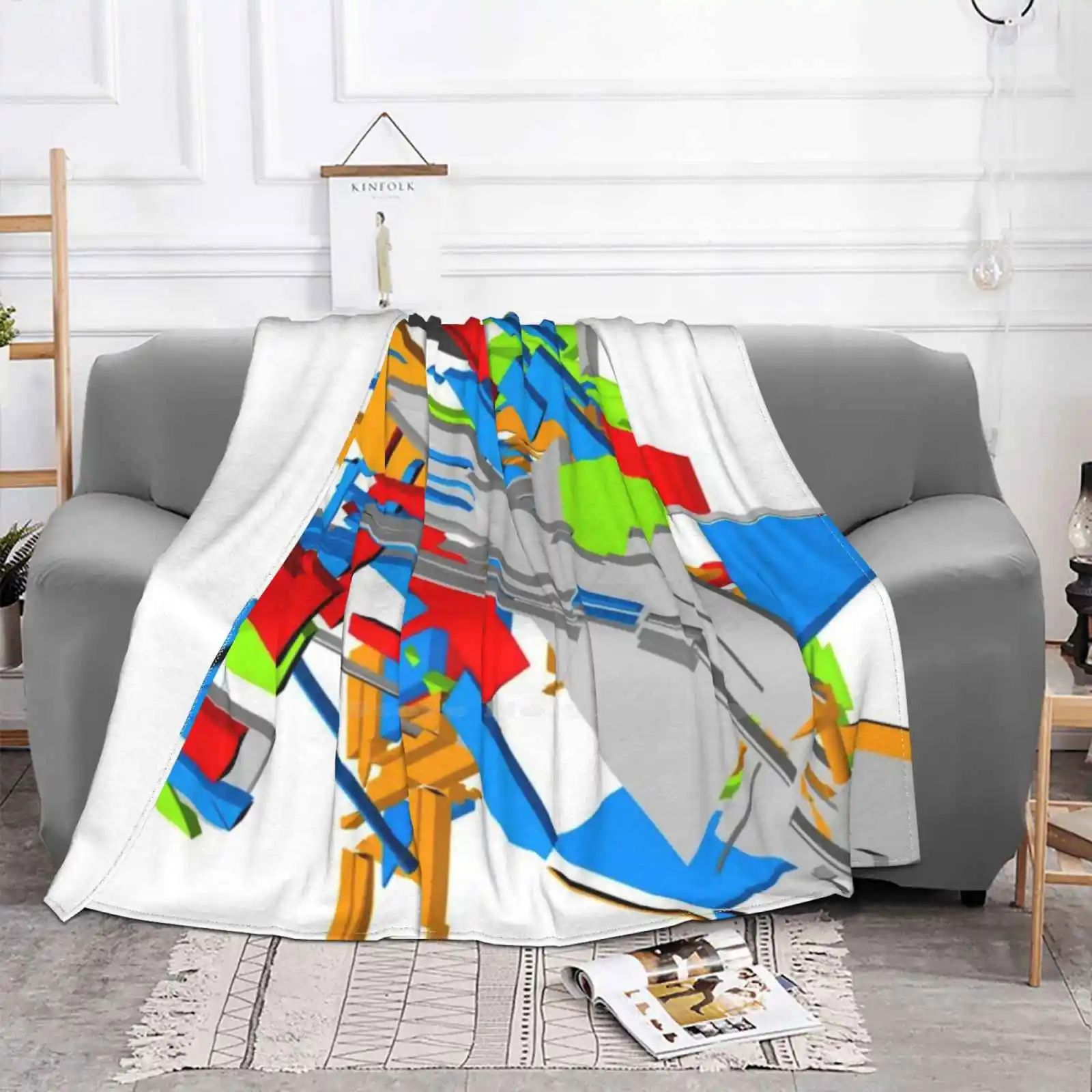 Comic Of Colored Shards. Best Selling Room Household Flannel Blanket Comic Transform Geometric Shards Colorful Explosion