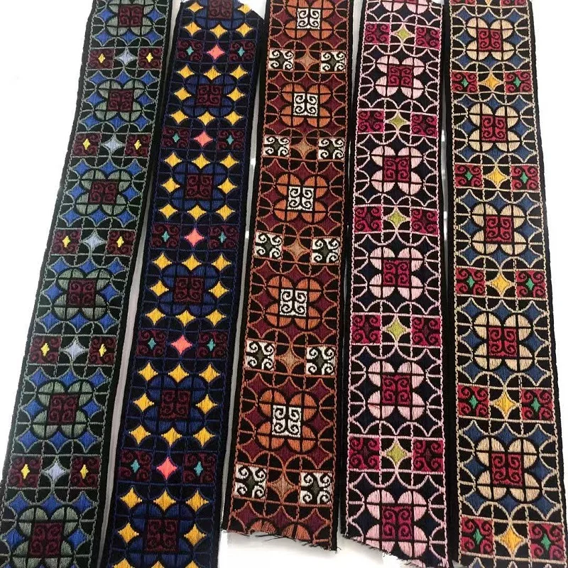 6yards/lot wide 5CM Woven Jacquard Ribbon geometric totem  for straps clothing accessory ZH-4904