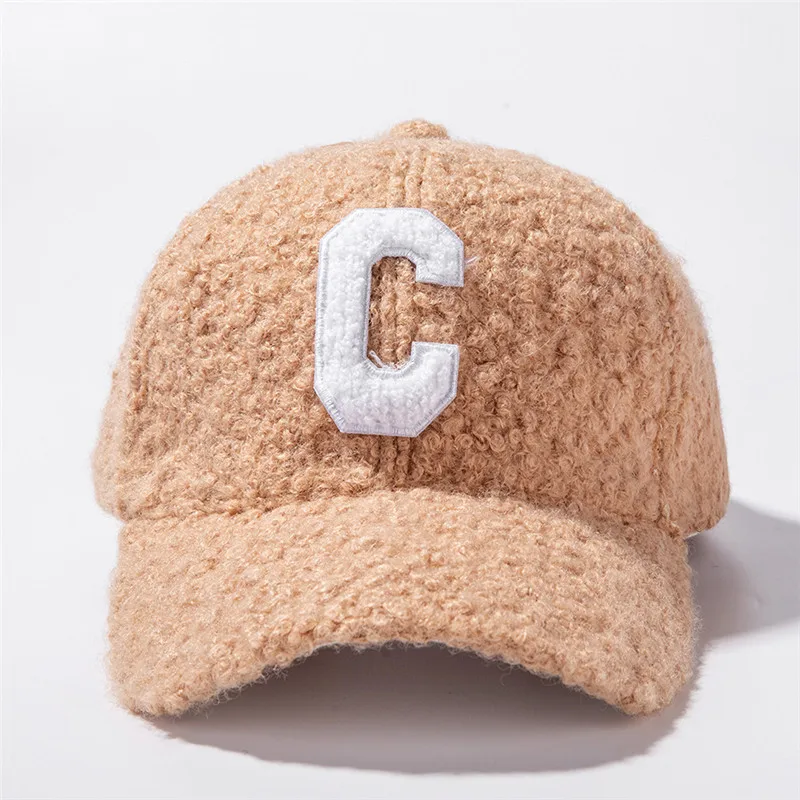 USPOP 2021 New Winter  Caps Women Baseball Cap Lamb Wool Baseball Caps