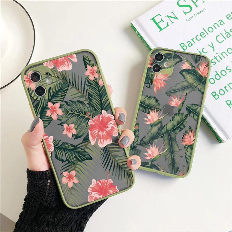 Palm tree Leaves Plant Flower Phone Case for iphone 16 11 12 13 14 15 Pro Max X XR XS MAX 6s 7 8 Plus SE2 Back Shockproof Cover