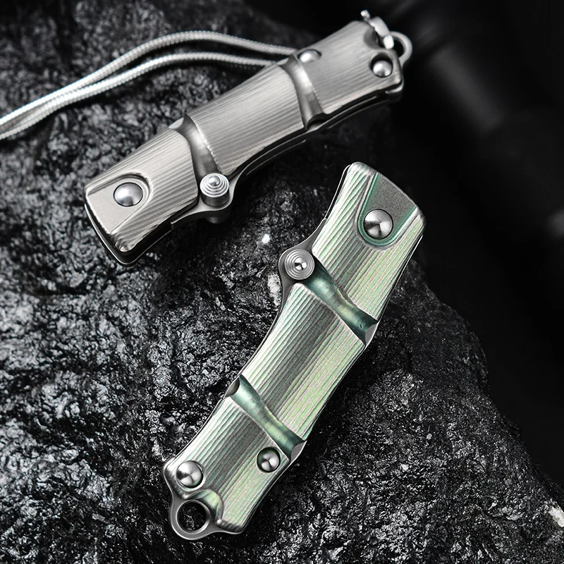 SANRENMU 6328 Mini Pendants VG10 Outdoor Camping Necklace With Edc Rescue Tools Exquisite Gift Pocket Folding Knife Titanium