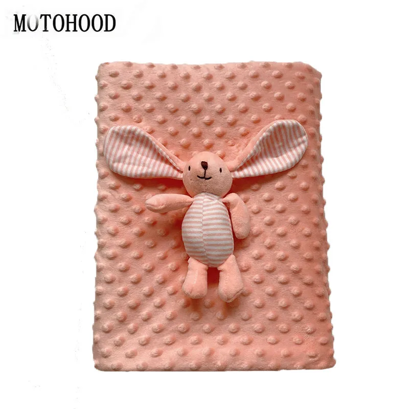 MOTOHOOD Double Layers Velvet Kids Blanket For Baby Blankets Fleece Boys Girls Sleeping Bedding Swaddle  Warm Baby Wrap