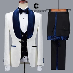 Cenne Des Graoom Latest Coat Design Men Suits Tailor-Made Tuxedo Blazer Velvet Lapel Wedding Party Groom Costume Homme