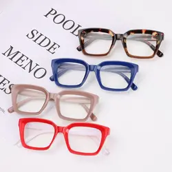 1 Paar Multi-color Oversized Vierkante Leesbril Mannen Vrouwen Grote Frame Fashion Presbyopie Brillen Dioptrie 1.0 ~ + 4.0