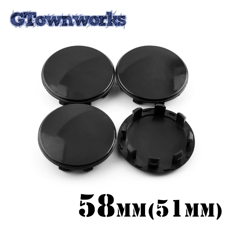 

4pcs 58mm Car Wheel Center Hub Caps Accessories For 52960-3W200 6005879 6005879-00-A 6005879-04-A Black Auto Rim Hubcap