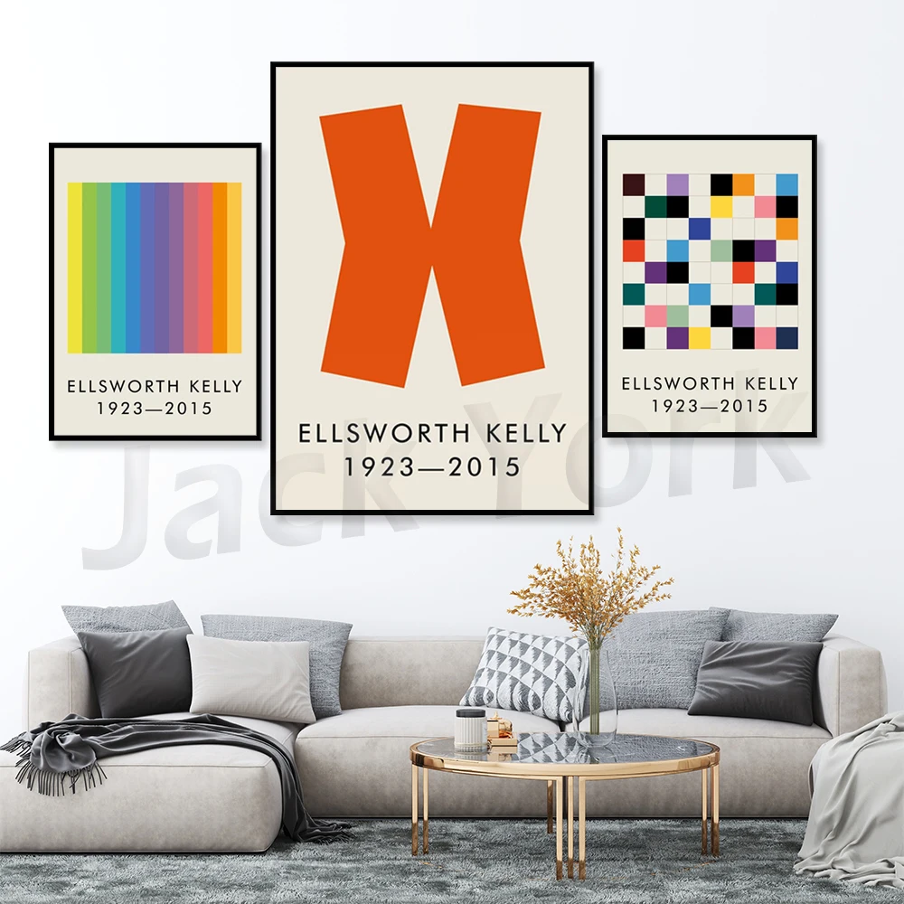 Ellsworth Kelly poster, abstract geometric poster, art poster, NYC poster, design poster, midcentury furniture, contemporary art