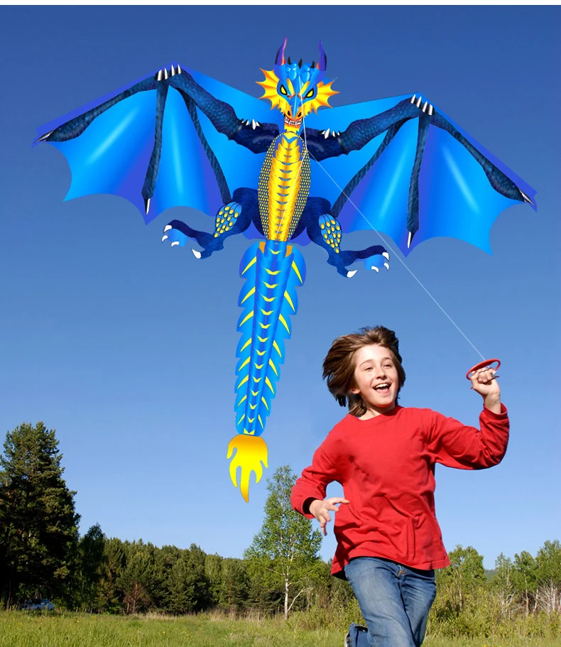 Kite LED Flying Dragon para adultos e crianças, pipas de animais de vento, brinquedo divertido ao ar livre, alça e linha, fábrica, quente, 160cm, 64 polegadas