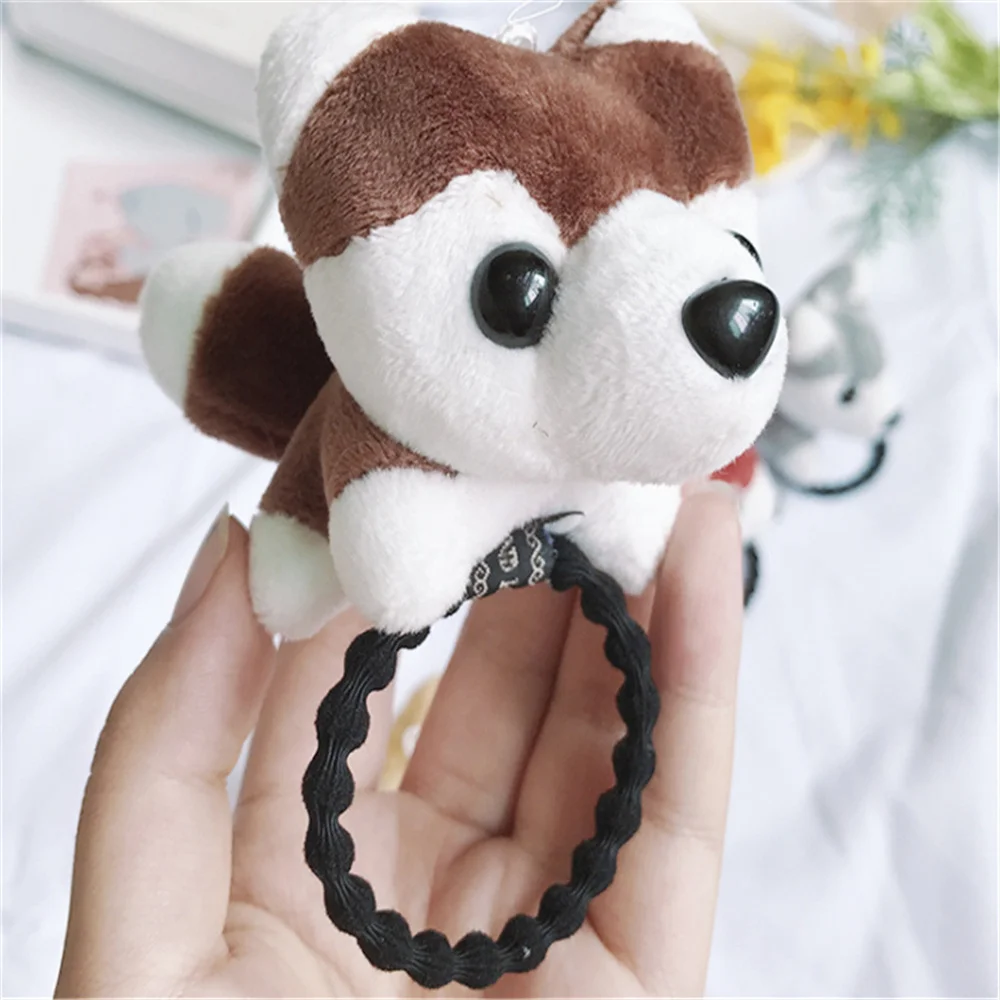 Cute 6-7CM Small Dog Plush Girl's Hairtie , Women Hair Accessories Holder Rope , Hairband