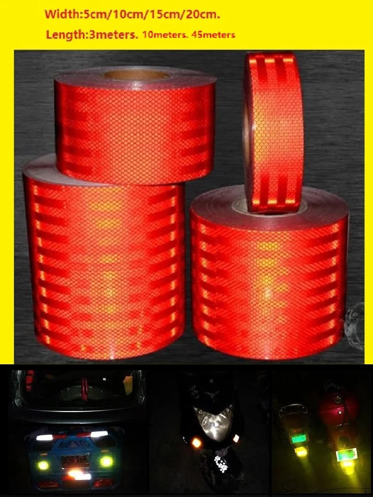 High Visibility Super Strong Reflective Red Car Decoratiive Sticker Reflective Self-adhesive Tape Road Traffic Warning Sign