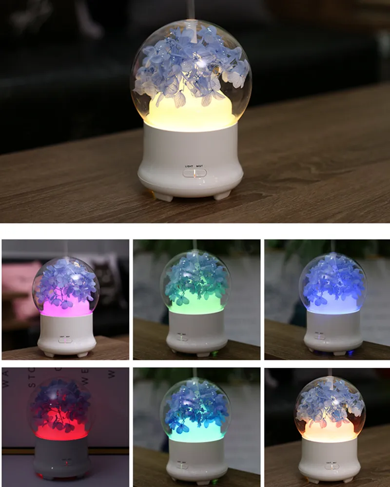 Mini Ultrasonic Humidifier Warm LED Night Light Aroma Diffuser Office Home Lights Aromatherapy Essential Oil Diffuseur Sprayer