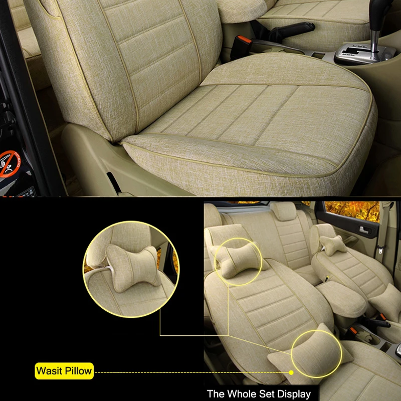 Custom Fit Linen Flax Cushion for Toyota Fortuner 2013 2016 2015 Automobiles Seat Covers for Cars 7 Seats Protector Accessories