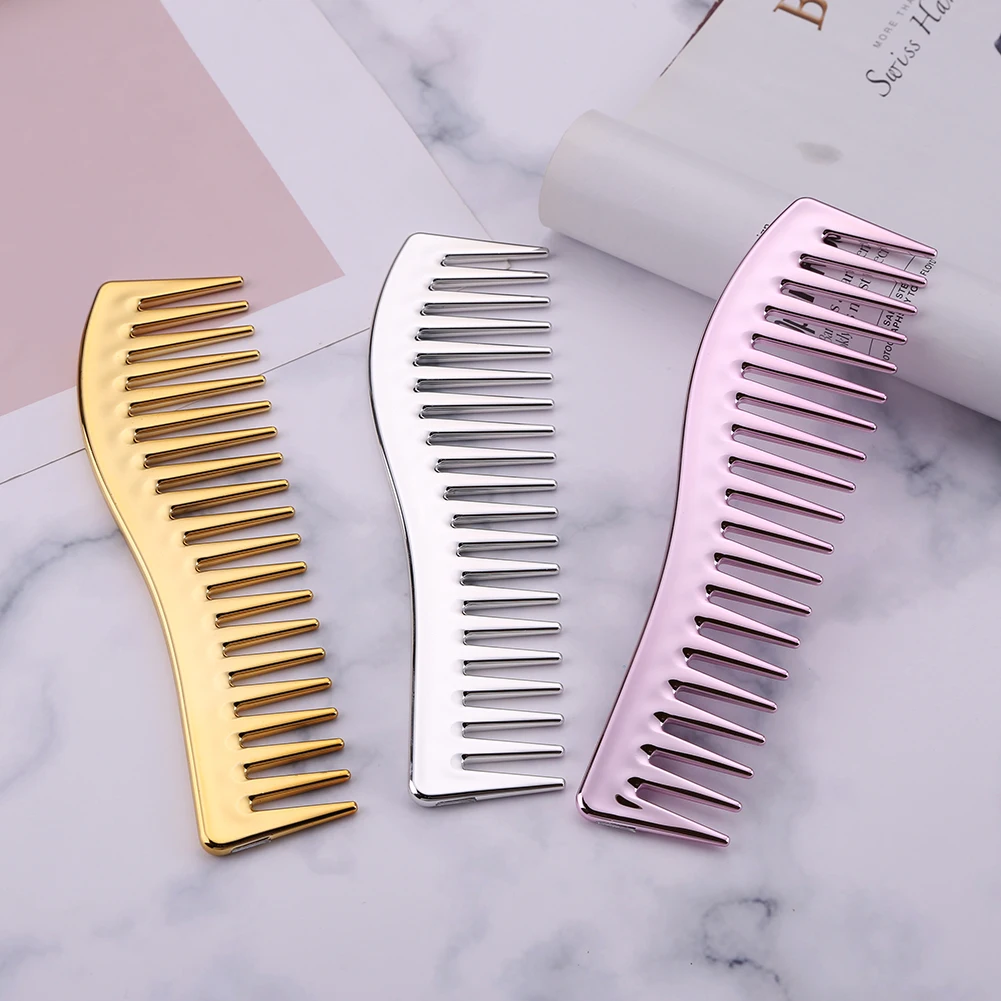 Resin Electroplating Hairdressing Comb Hair Brush Large Wide Tooth Comb Haircut Tool Salon Barber Combs Styling