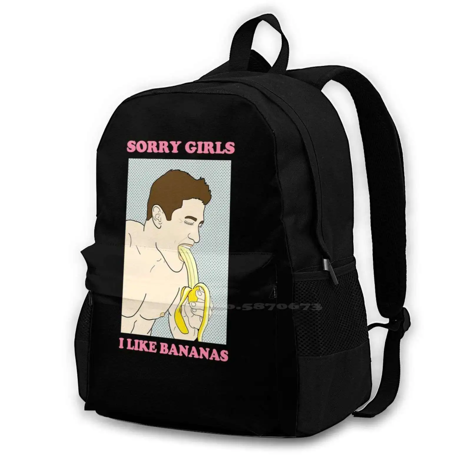 Sorry Girls , I Like Bananas Teen College Student Backpack Pattern Design Bags Xxx Sorry Girls Ladies Womens Bananas Dick Cock