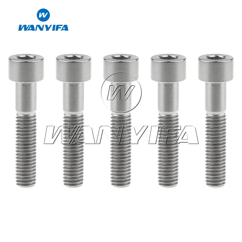 Wanyifa 5Pcs M8X40mm Titanium  Ti GR5 Standard DIN912 Bolts Screws Allen Bolt Cylinder Head Hex Socket Head Cap Screw