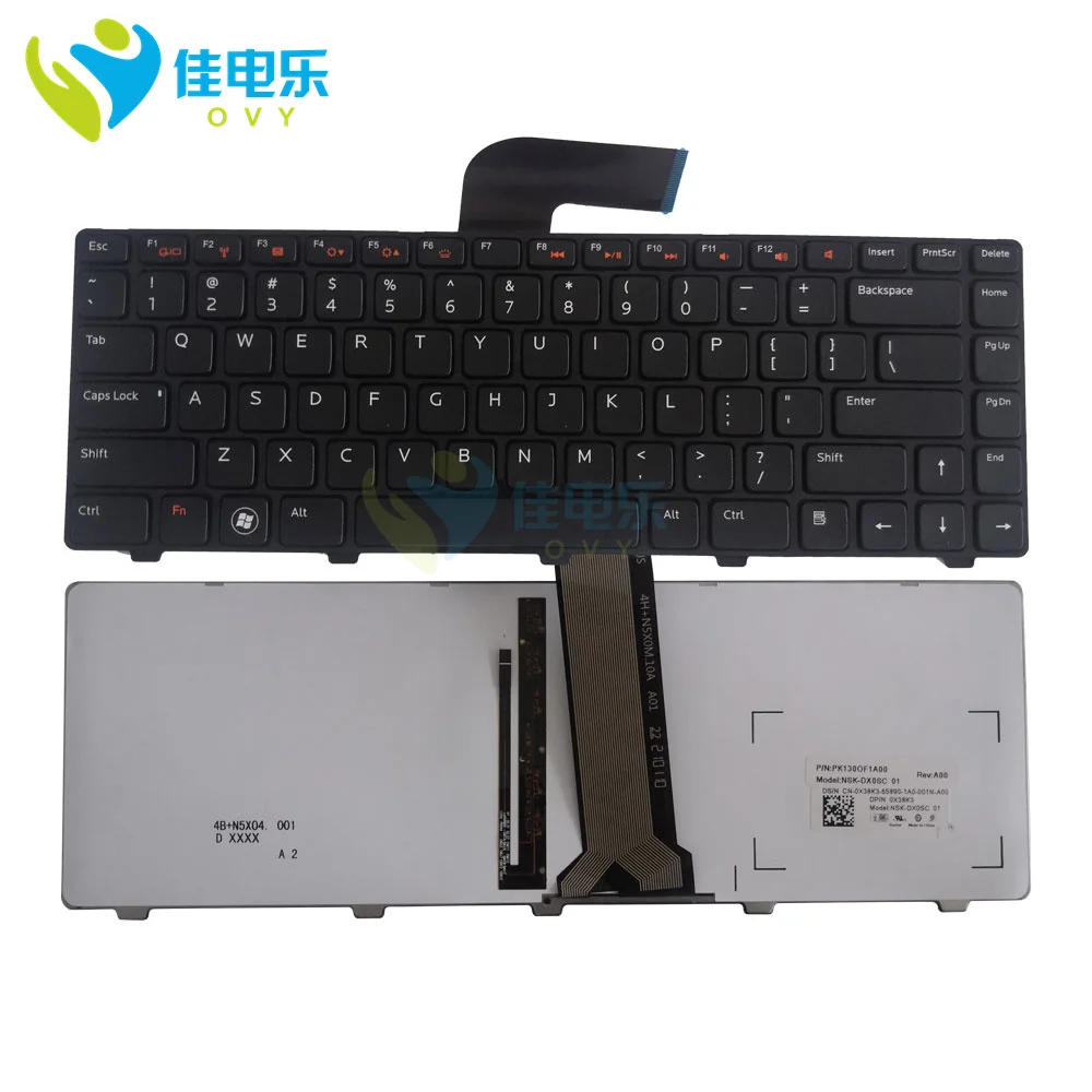 English Backlit Keyboard For Dell Inspiron 14R N4110 N4050 M4040 N4120 M4110 15R 5420 US QWERTY Laptop Keyboard 0X38K3 CN-0X38K3