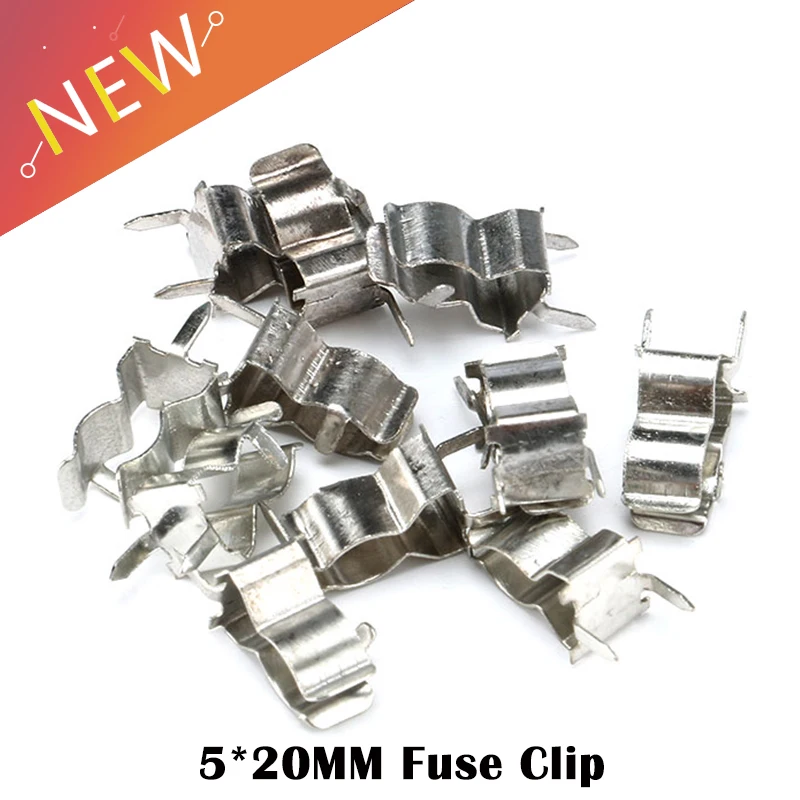 50Pieces/lot 5x20mm fuseholders 5X20 Fuse tube support fuse holder for 5*20 insurance fuse Clip