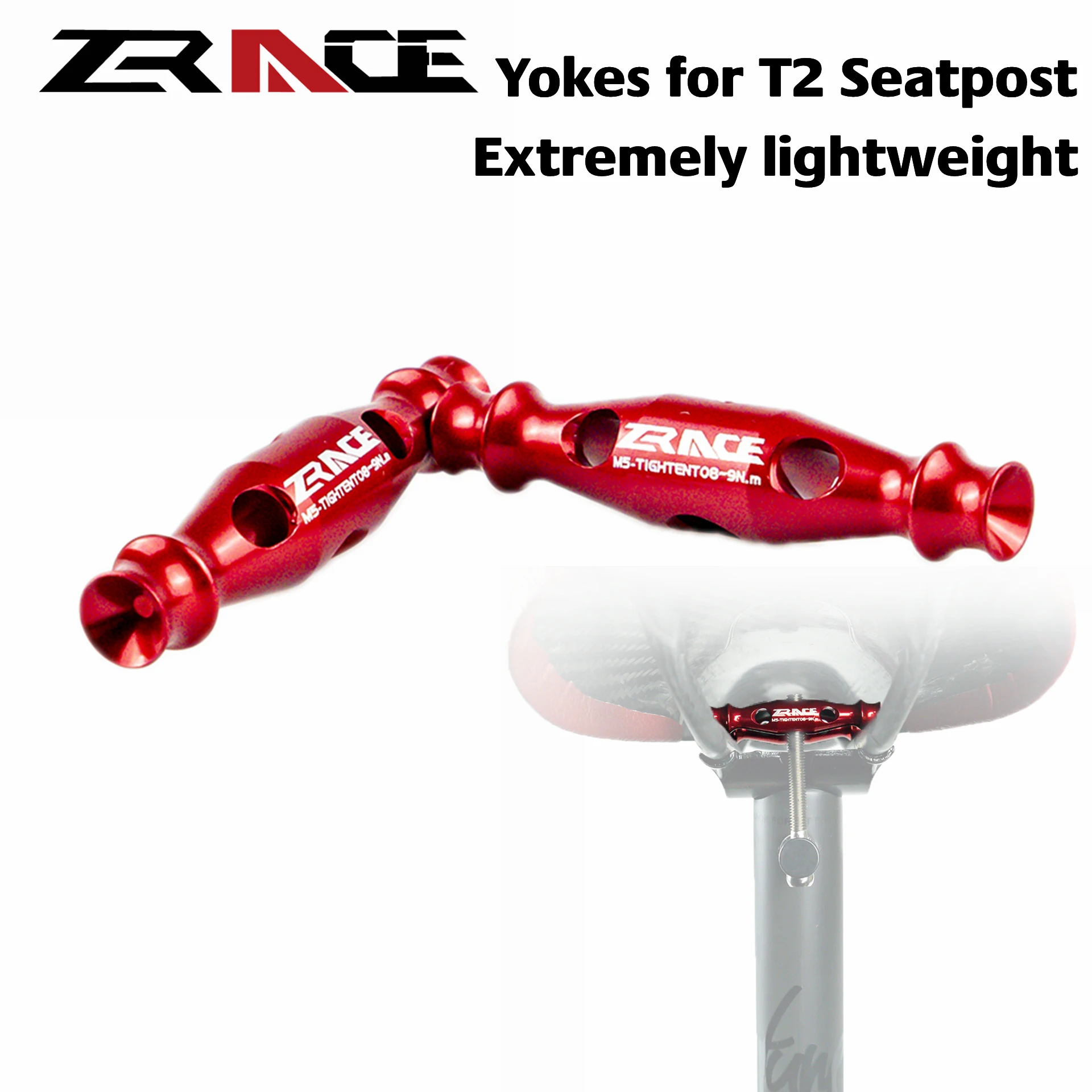 ZRACE Extremely lightweight Yokes for T2 Seatpost,10g a pair - Red/Black, Parts Of Passion Seatpost Yokes Extremely light 7075AL