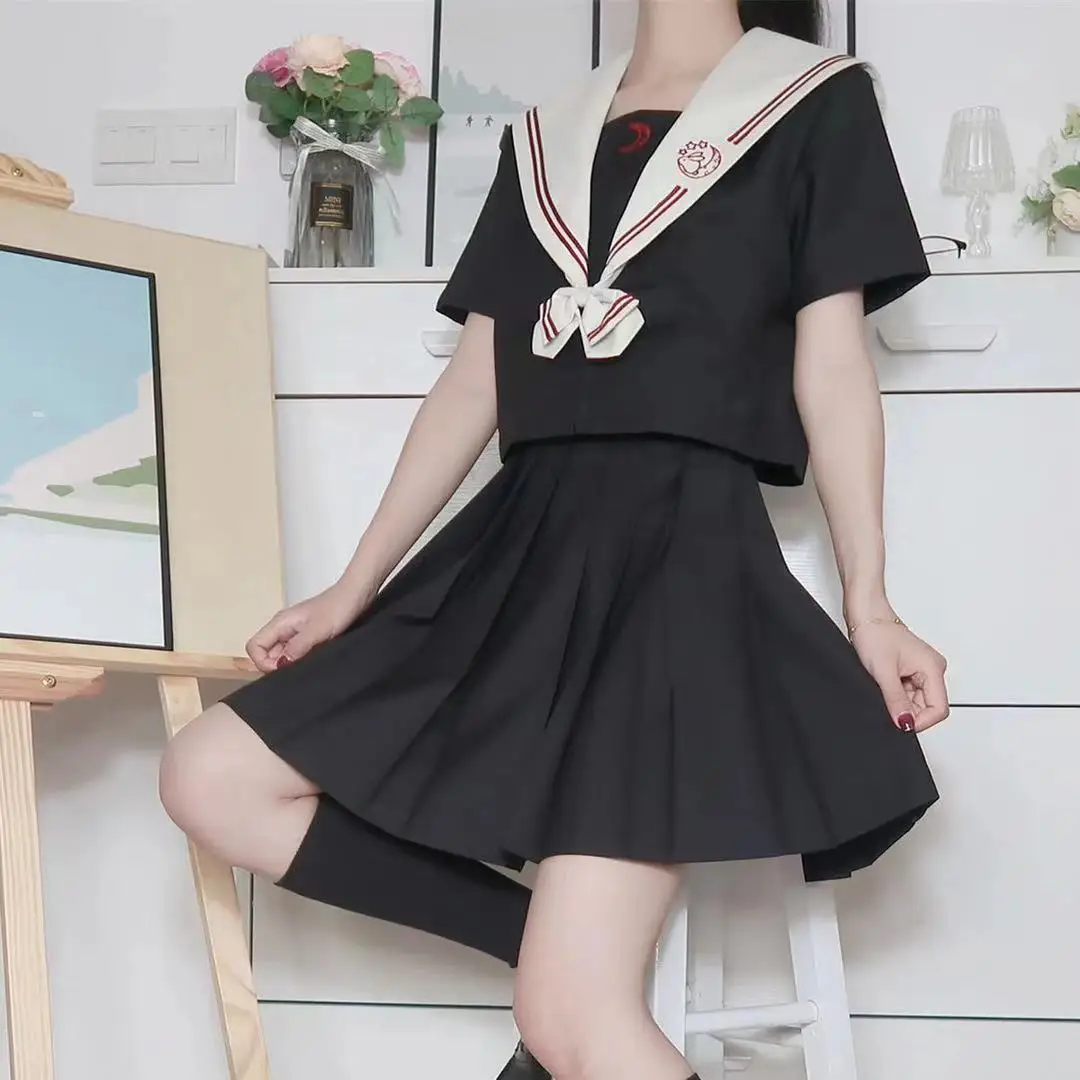 Uniforme da escola japonesa saia traje de marinheiro jk uniforme terno meninas saia plissada anime cosplay uniforme escolar topos