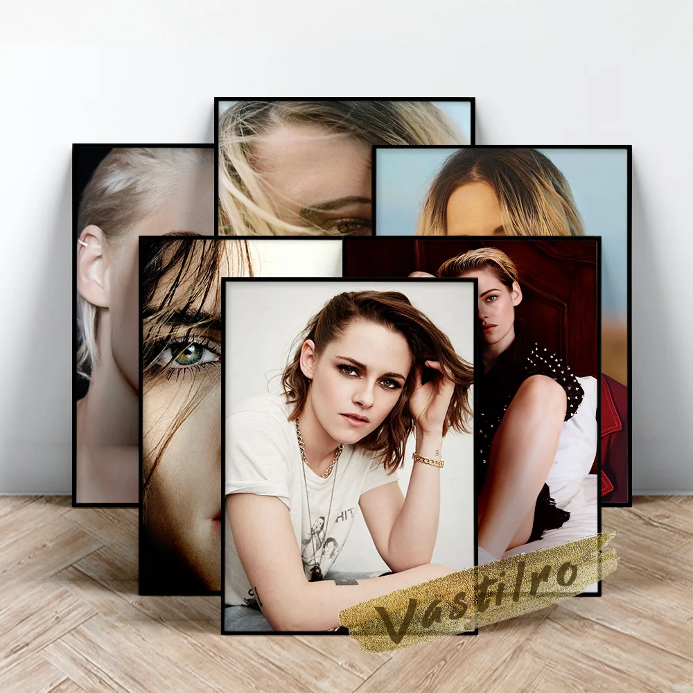 Kristen Stewart Actress Poster, Beautiful Girl Actor Wall Stickers, Movie Female Star Art Prints, Stewart Portrait Wall Picture