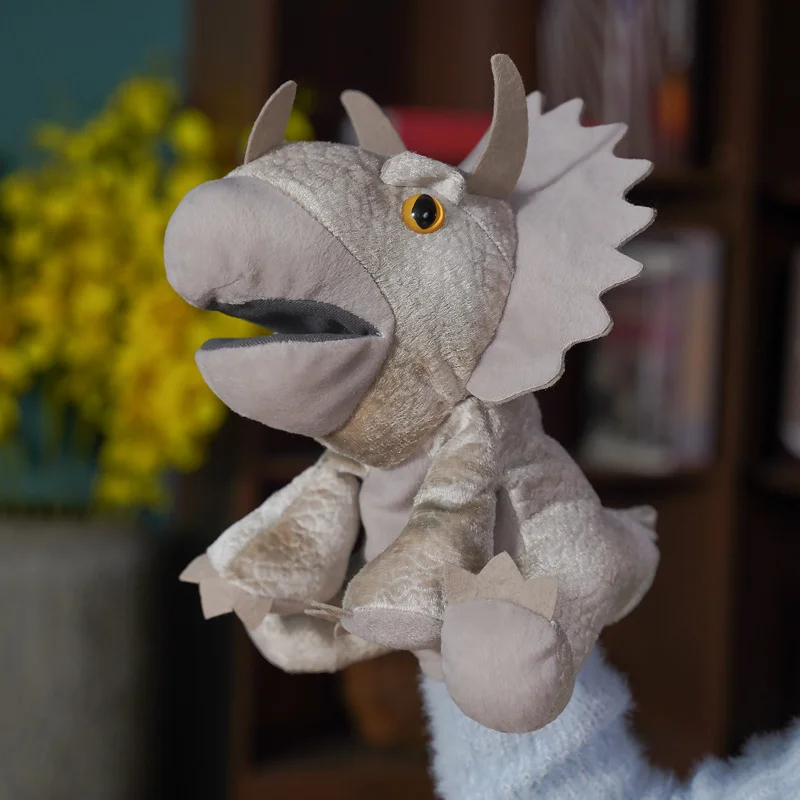 25ซม.การ์ตูนจำลองไดโนเสาร์ Triceratops ตุ๊กตา Boneka Mainan หุ่นมือ Hand-Made วันเกิดของขวัญเด็กเกมตุ๊กตาตุ๊กตาตุ๊กตา