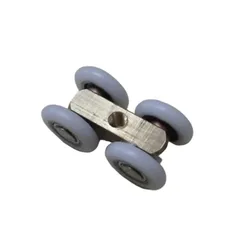 2PCS 21mm OD Sliding Door 4 Wheels Roller Home Bathroom Wardrobe Wood Door Copper Hanging Wheels For Furniture Hardware Wheel