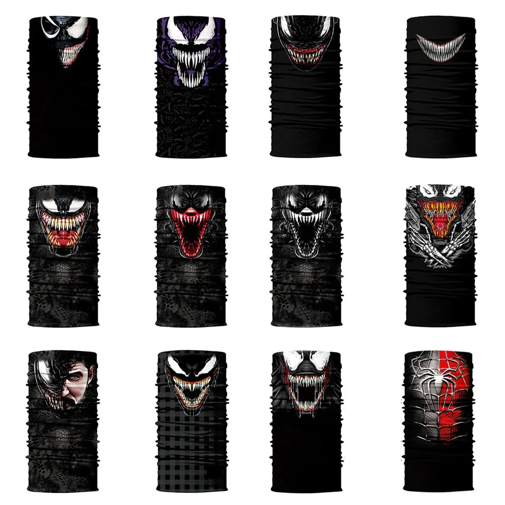 Cosplay Super Hero Venom Face Mask Breathable Cycling Headwear Skimask Halloween Accessory Costume