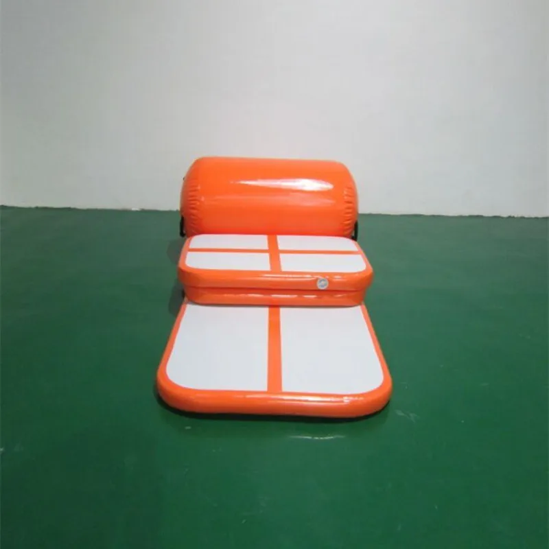 Envío gratis un juego (4 soportes de aire + 1 rodillo + 1 bomba) juego de entrenamiento de pista de aire inflable para uso doméstico pista de aire sellada