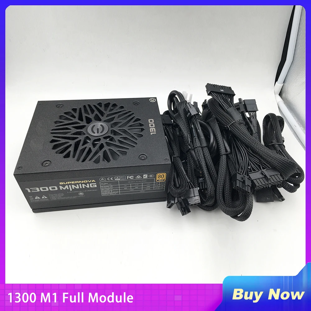 

Brand New Boxed For EVGA 1300 M1 80 PLUS GOLD Full Module Mining PSU 120-M1-1300-M6 1300W Support 6 Cards,18 Graphics Cards 6+2p